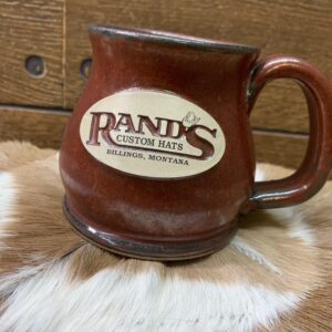Rand’s Custom Hat Potbelly Coffee Mug. Handmade Stoneware. Sunfire Red